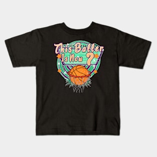 This Baller Is Now 7Nd Birthday Retro Basketball 7 Year Old Kids T-Shirt